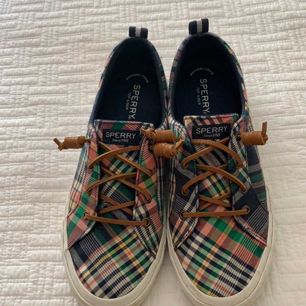 Madras Sperry topsider sneakers